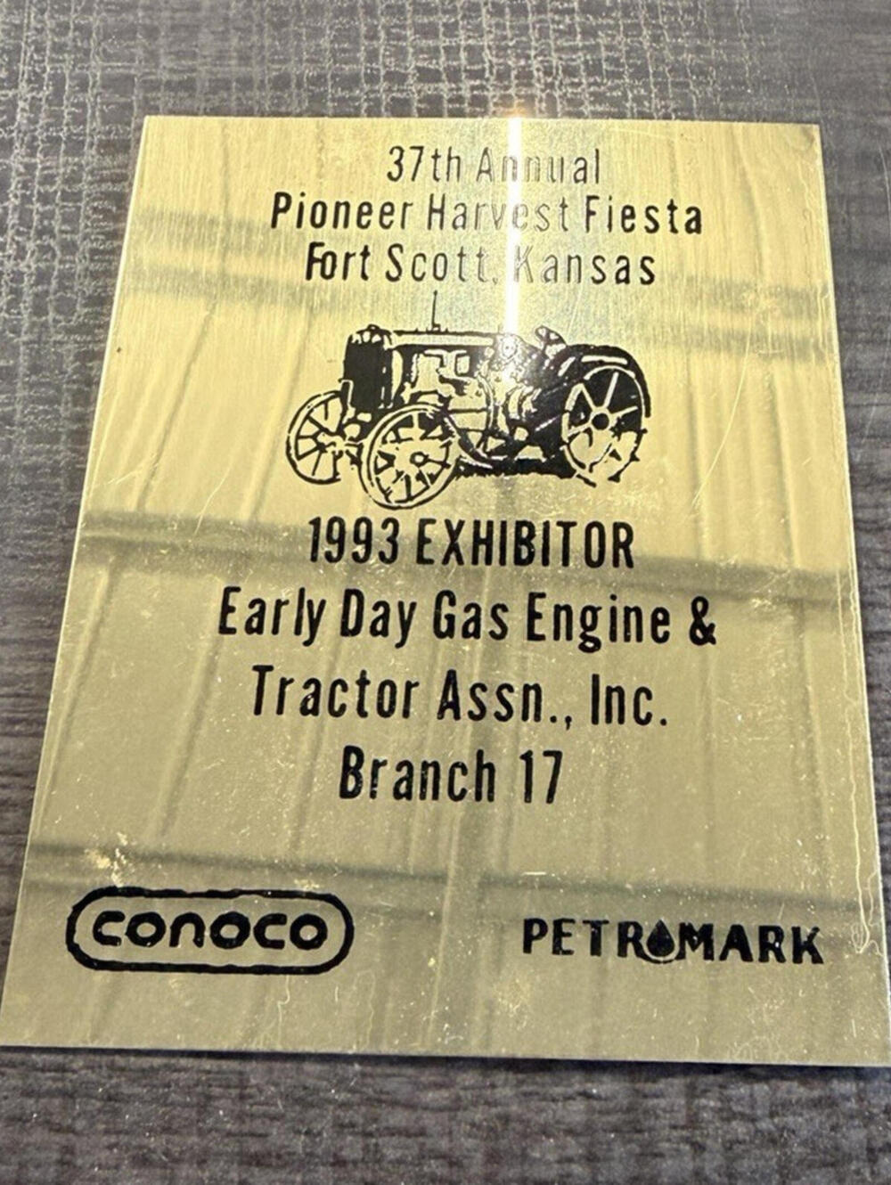 Conoco Petromark Pioneer Harvest Fiesta 1993 Original Sign Fort Scott Kansas